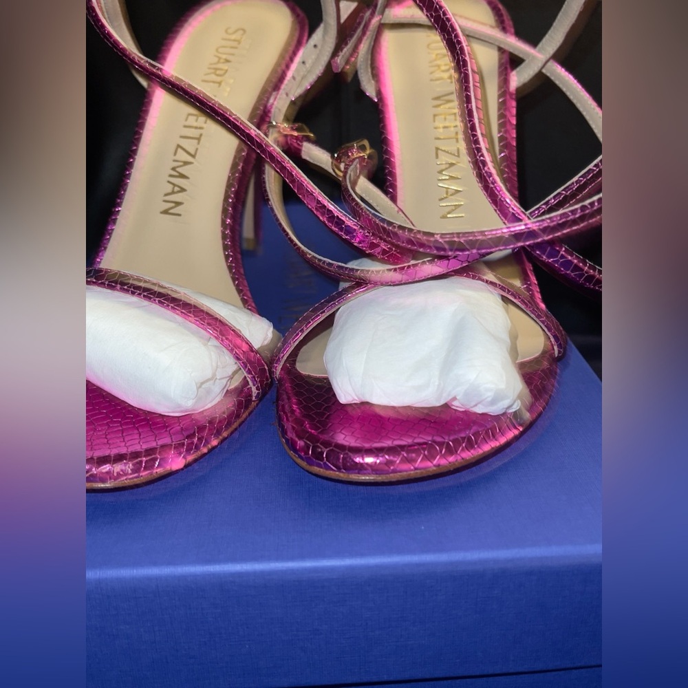 STUART WEITZMAN
Barelynude 100 Wrap Sandal NUDIST LEATHER PINK Size 8.5 NWB - Picture 9 of 14